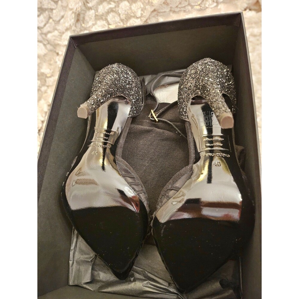 Dsquared2 Decollette black glitter stilettos, size IT 40, US 9, NIB - Picture 8 of 16